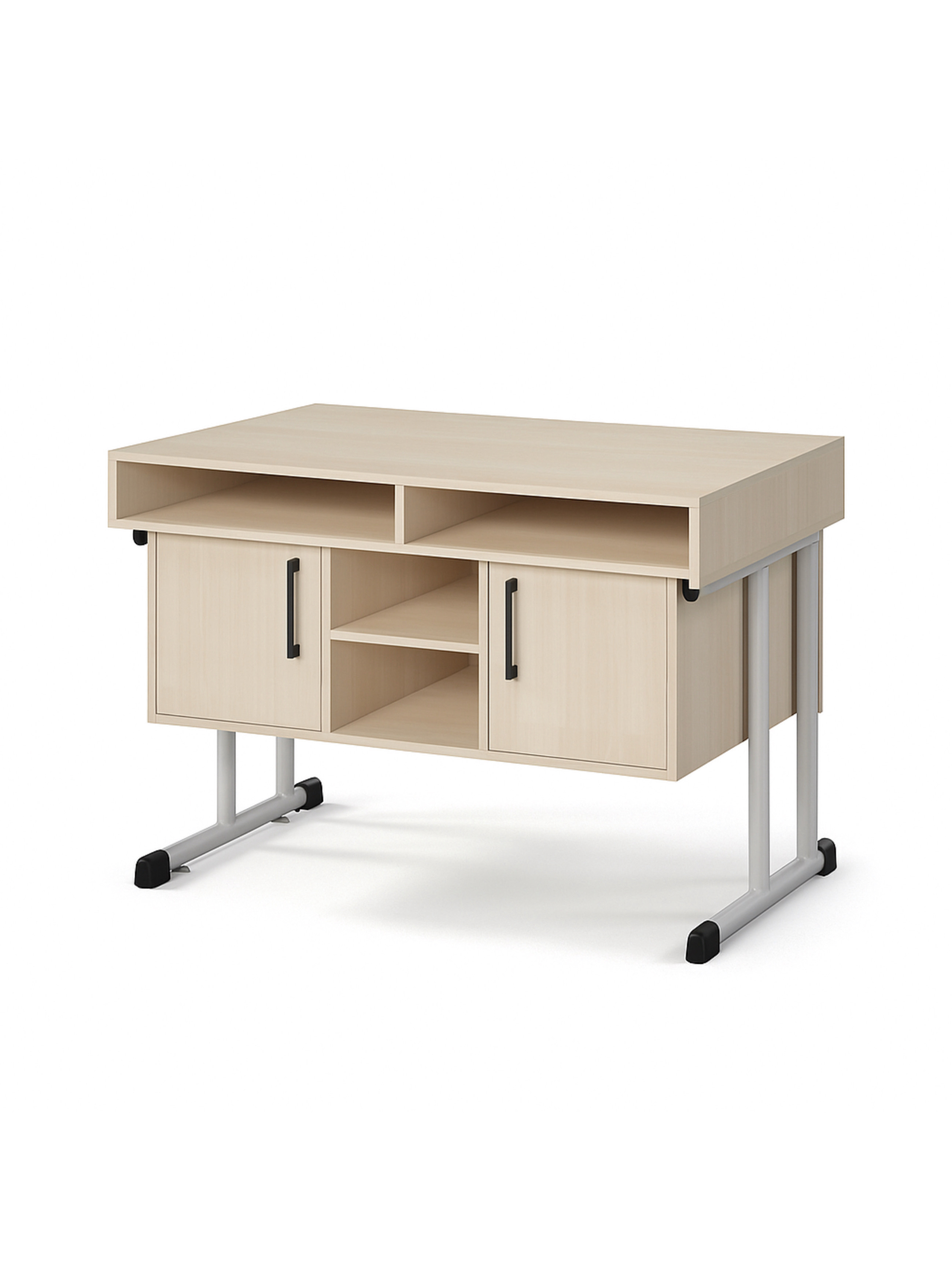 Стіл демонстраційний для кабінету фізики та хімії, стільниця покрита захисним пластиком HPL, з КРІПЛЕНННЯМ ДО ПІДЛОГИ, 1200х750х900 мм, АНШАР ГРУП (100303 HPL)